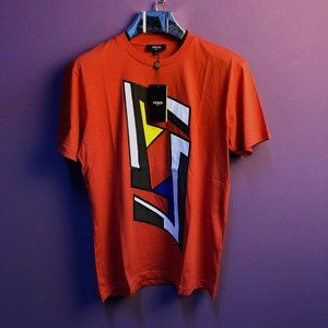 Fendi Men Chest Printed Red T-Shirt "XXL"
